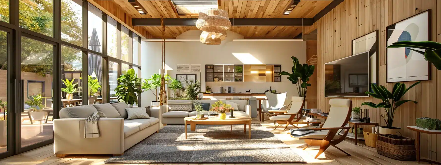a thoughtfully arranged common area in a dementia care facility showcases warm, inviting furniture and family photos, fostering a sense of belonging and support as seniors transition to their new home.