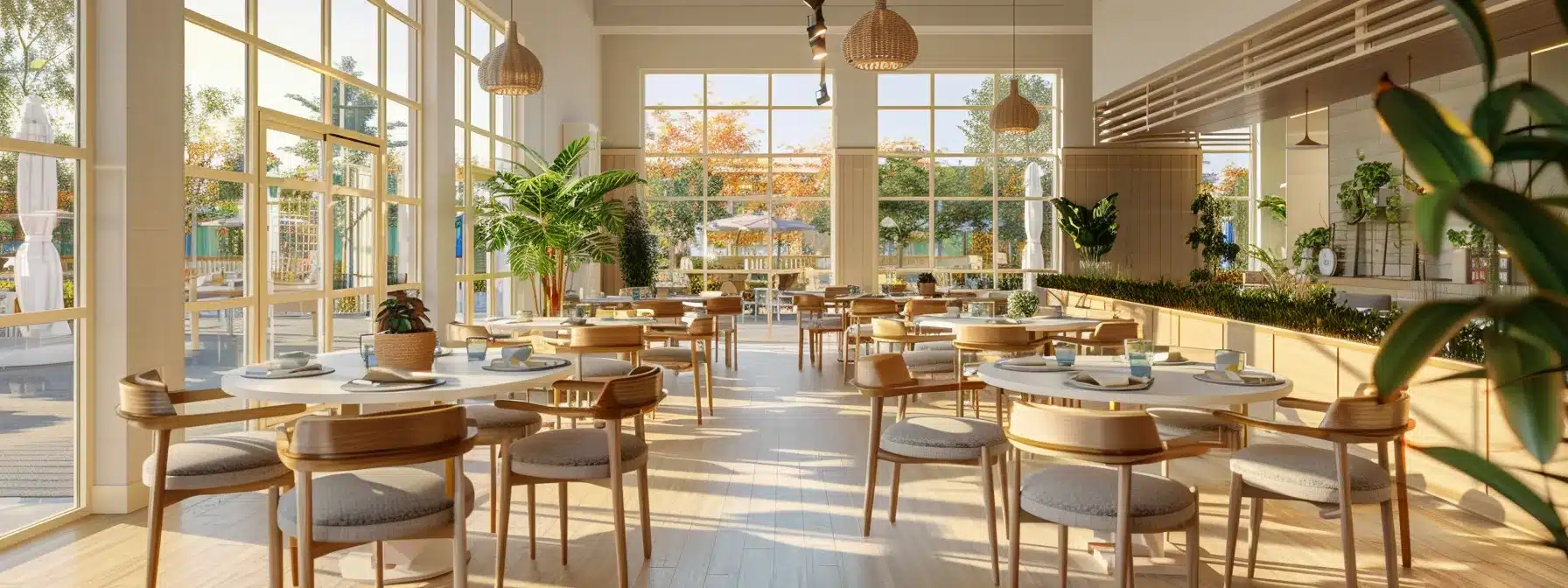 a warm, inviting dining area in an alzheimer's care facility features elderly residents engaging in vibrant conversation around a beautifully set table adorned with colorful, nutritious meals, highlighting thoughtful meal planning and social interaction within a supportive environment.