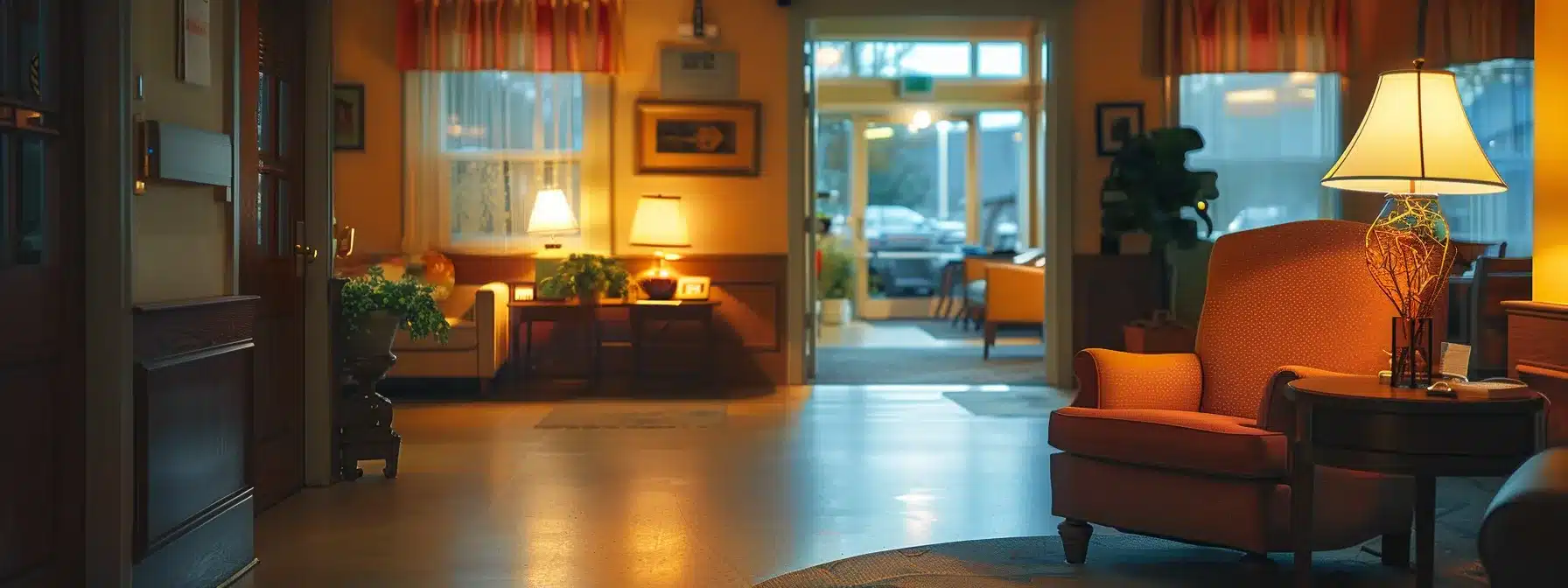a well-appointed assisted living facility in ypsilanti, featuring cozy, vibrant common areas with engaged residents participating in memory care activities, illuminated by warm artificial lighting that enhances a welcoming atmosphere.